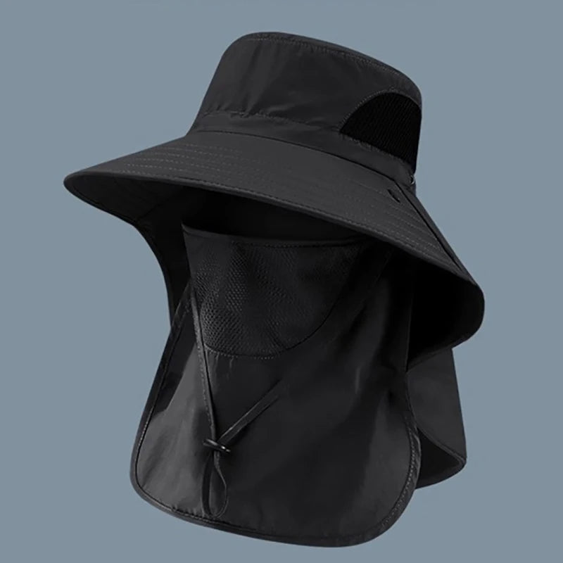 Unisex Summer Sun Hat UV Protection Bucket Cap with Neck Flap Outdoor Hunting Fishing Hiking Camping Fisherman Hat