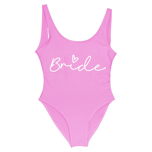 S-3XL Green Print Team Bride One-Piece Swimsuit Squad Women Swimwear Bachelorette Party Swimsuit Summer Beatchwear Bathing Suit