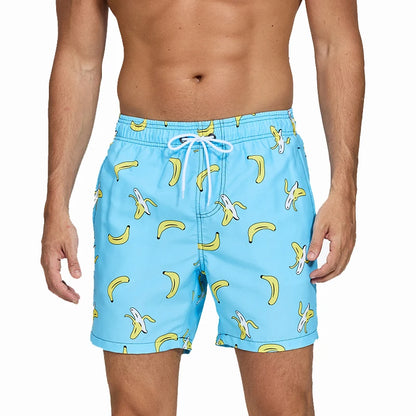 DATIFER Summer Men Beach Print Shorts Surfing Swimwear Fitness Workout Trunks Male Sportswear With Pockets Pants