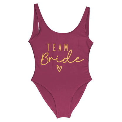S-3XL Green Print Team Bride One-Piece Swimsuit Squad Women Swimwear Bachelorette Party Swimsuit Summer Beatchwear Bathing Suit