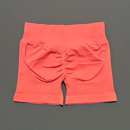HISTELLO Impacts Shorts 4.5" Women Fitness Sports Biker Shorts Low Waist Gym Short Workout Scrunch Butt Yoga Seamless Leggings