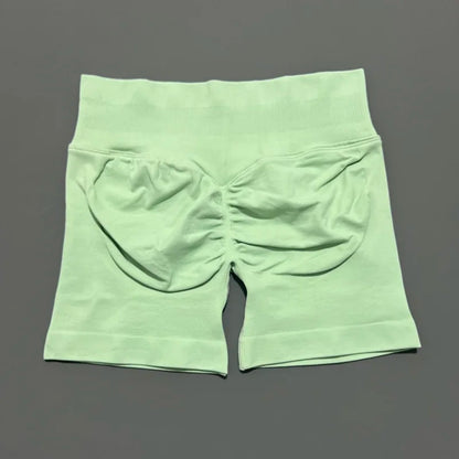 HISTELLO Impacts Shorts 4.5" Women Fitness Sports Biker Shorts Low Waist Gym Short Workout Scrunch Butt Yoga Seamless Leggings