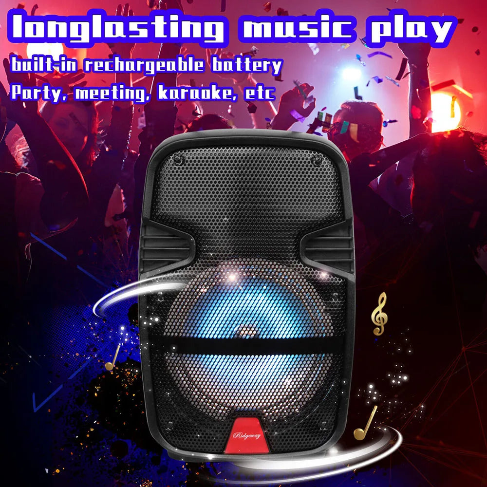 3000 Watts RGB Wireless Portable Party Bluetooth Speaker With Microphone & Remote 8" Subwoofer High Quality Big Sound