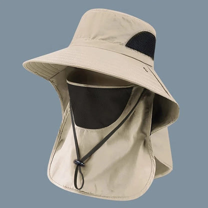 Unisex Summer Sun Hat UV Protection Bucket Cap with Neck Flap Outdoor Hunting Fishing Hiking Camping Fisherman Hat