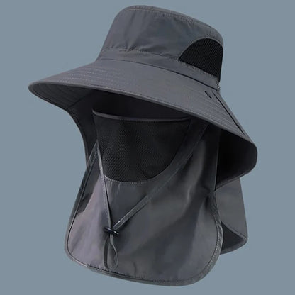 Unisex Summer Sun Hat UV Protection Bucket Cap with Neck Flap Outdoor Hunting Fishing Hiking Camping Fisherman Hat