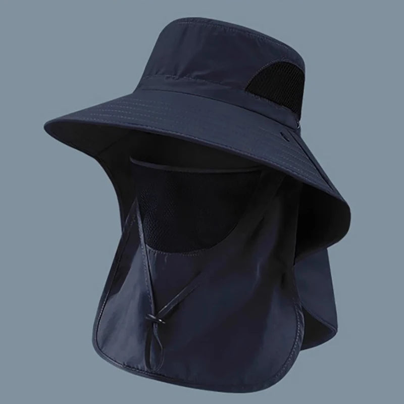 Unisex Summer Sun Hat UV Protection Bucket Cap with Neck Flap Outdoor Hunting Fishing Hiking Camping Fisherman Hat