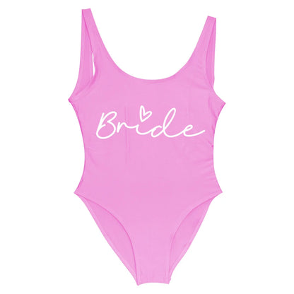 S-3XL Green Print Team Bride One-Piece Swimsuit Squad Women Swimwear Bachelorette Party Swimsuit Summer Beatchwear Bathing Suit