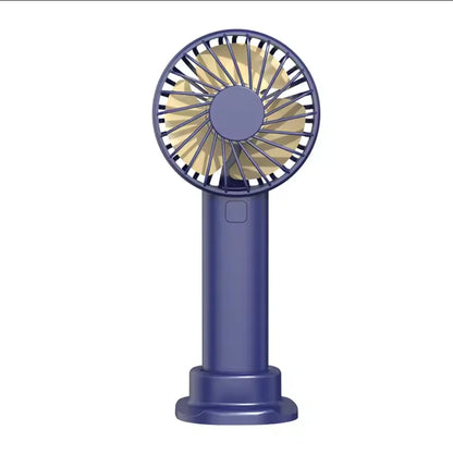 USB Mini Strong Wind Handheld Fan Portable Quiet Rechargeable Desktop Air Cooler with Phone Holder Cooling Fan Outdoor Travel