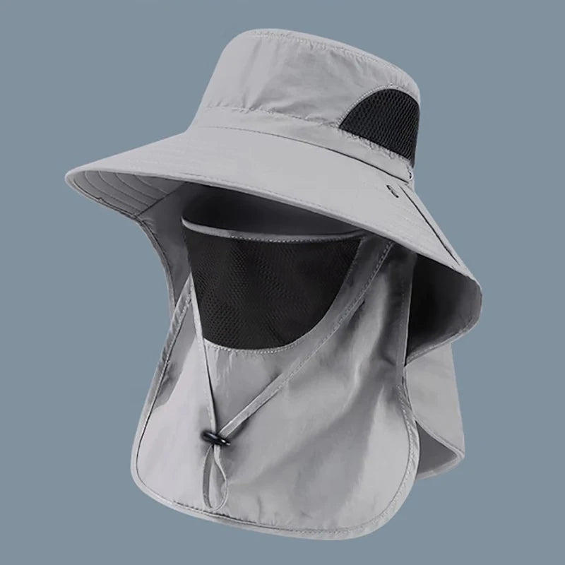Unisex Summer Sun Hat UV Protection Bucket Cap with Neck Flap Outdoor Hunting Fishing Hiking Camping Fisherman Hat