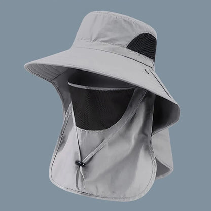 Unisex Summer Sun Hat UV Protection Bucket Cap with Neck Flap Outdoor Hunting Fishing Hiking Camping Fisherman Hat