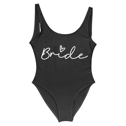 S-3XL Green Print Team Bride One-Piece Swimsuit Squad Women Swimwear Bachelorette Party Swimsuit Summer Beatchwear Bathing Suit