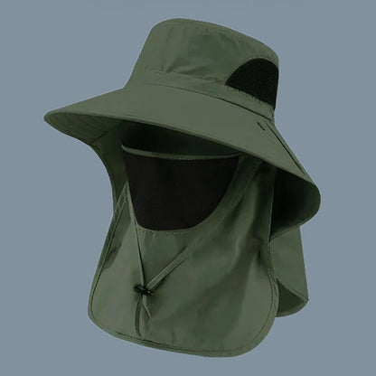 Unisex Summer Sun Hat UV Protection Bucket Cap with Neck Flap Outdoor Hunting Fishing Hiking Camping Fisherman Hat