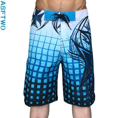 Summer New Fashion Trend Mens Beach Shorts Bermuda Phantom  Quick Dry Swimwear Casual Print Diving Surfwear men swimming shorts