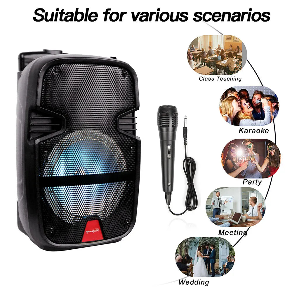 3000 Watts RGB Wireless Portable Party Bluetooth Speaker With Microphone & Remote 8" Subwoofer High Quality Big Sound