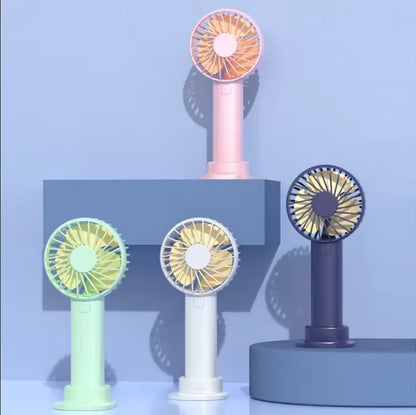 USB Mini Strong Wind Handheld Fan Portable Quiet Rechargeable Desktop Air Cooler with Phone Holder Cooling Fan Outdoor Travel